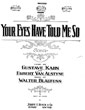 Cover of Your eyes have told me so